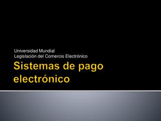 Sistemas de pago electrónico