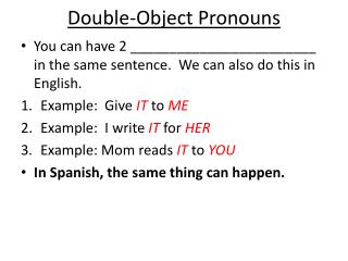 Double-Object Pronouns