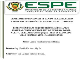 DEPARTAMENTO DE CIENCIAS DE LA VIDA Y LA AGRICULTURA