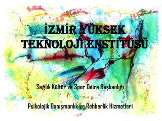 İZMİR YÜKSEK TEKNOLOJİ ENSTİTÜSÜ