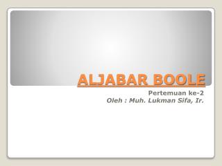 ALJABAR BOOLE