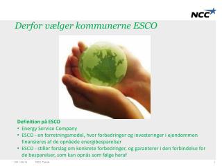 Definition på ESCO Energy Service Company