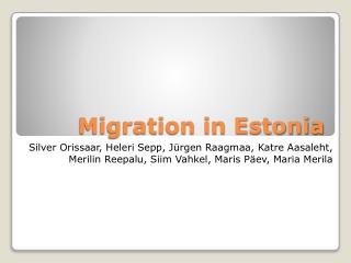 Migration in Estonia