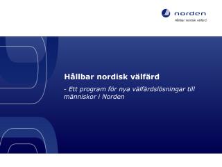 Hållbar nordisk välfärd