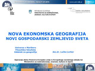 Univerza v Mariboru Filozofska fakulteta Oddelek za geografijo