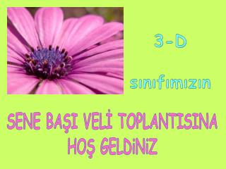 SENE BAŞI VELİ TOPLANTISINA HOŞ GELDiNiZ