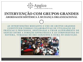 Intervenção com Grupos Grandes Abordagem Sistémica à Mudança Organizacional