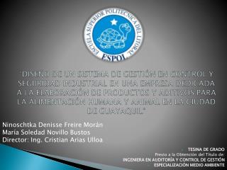 Ninoschtka Denisse Freire Morán María Soledad Novillo Bustos Director: Ing. Cristian Arias Ulloa