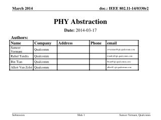 PHY Abstraction