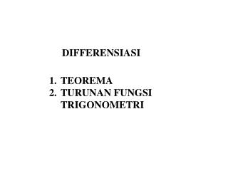 TEOREMA TURUNAN FUNGSI TRIGONOMETRI