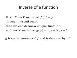 Inverse of a function