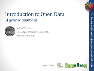 Introduction to Open Data A generic approach