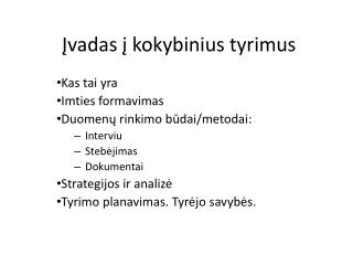 Įvadas į kokybinius tyrimus