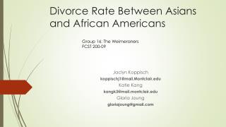 Divorce Rate Between Asians and African Americans