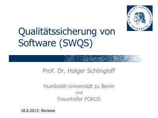 Qualitätssicherung von Software (SWQS)