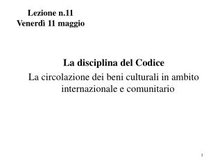 La disciplina del Codice