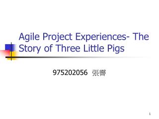 Agile Project Experiences- The Story of Three Little Pigs