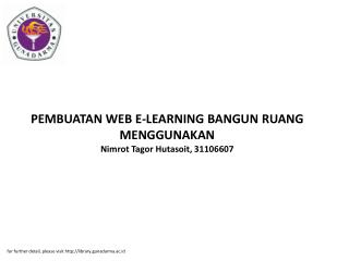 PEMBUATAN WEB E-LEARNING BANGUN RUANG MENGGUNAKAN Nimrot Tagor Hutasoit, 31106607