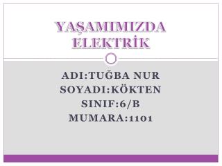 YAŞAMIMIZDA ELEKTRİK