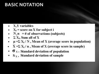 BASIC NOTATION