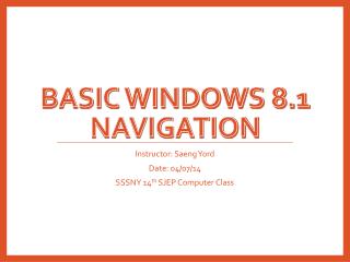 Basic windows 8.1 navigation