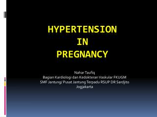 HYPERTENSION IN PREGNANCY