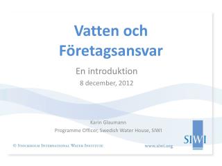 Vatten och Företagsansvar