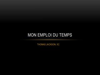 MON EMPLOI DU TEMPS