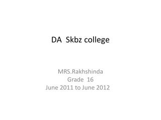 DA Skbz college