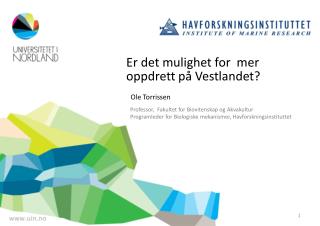 Er det mulighet for mer oppdrett på Vestlandet ?