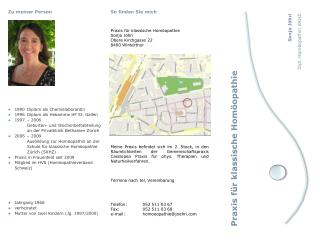 So finden Sie mich Praxis für klassische Homöopathie Sonja Jöhri Obere Kirchgasse 22