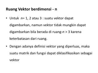 Ruang Vektor berdimensi - n