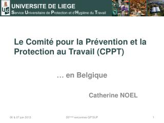 Le Comité pour la Prévention et la Protection au Travail (CPPT)