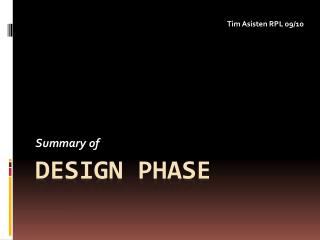 DESIGN Phase