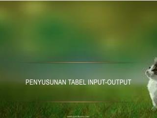 Penyusunan Tabel Input-Output