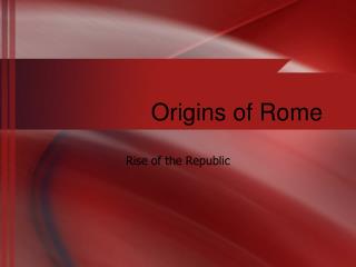 Origins of Rome