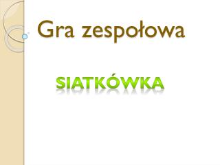 Gra zespołowa