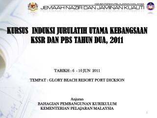 KURSUS INDUKSI JURULATIH UTAMA KEBANGSAAN KSSR DAN PBS TAHUN DUA, 2011