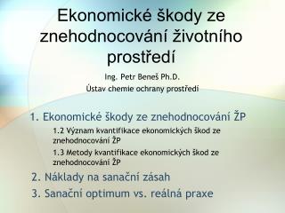 Ekonomické škody ze znehodnocování životního prostředí