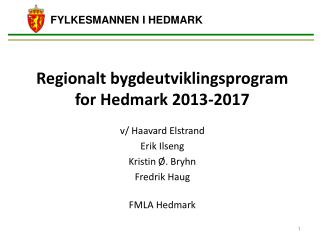 Regionalt bygdeutviklingsprogram for Hedmark 2013-2017