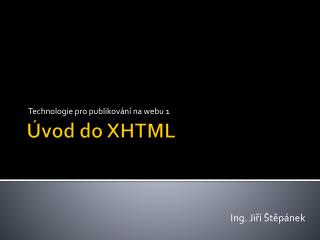 Úvod do XHTML