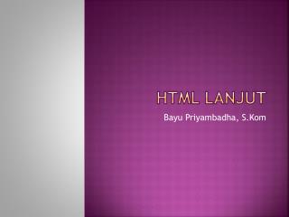 HTML Lanjut