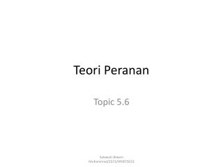 Teori Peranan