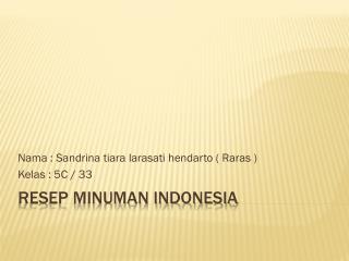 Resep Minuman Indonesia