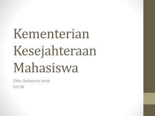 Kementerian Kesejahteraan Mahasiswa