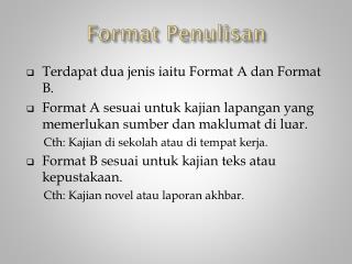Format Penulisan