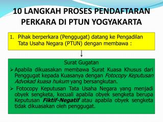 10 LANGKAH PROSES PENDAFTARAN PERKARA DI PTUN YOGYAKARTA