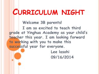 Curriculum night