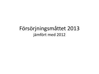 Försörjningsmåttet 2013 jämfört med 2012