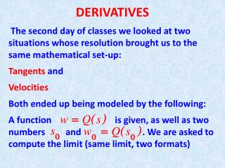 DERIVATIVES